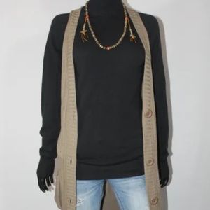 Twenty One Women's Long Cotton Tan Sweater Vest, Size M